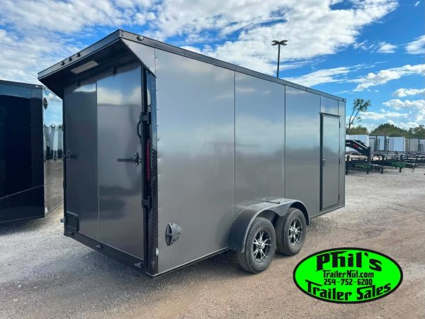 2026 7 x 16 ENCLOSED TRAILER CARGO TRAILER WITH ALUMINUM WHEEL UPGRADE!