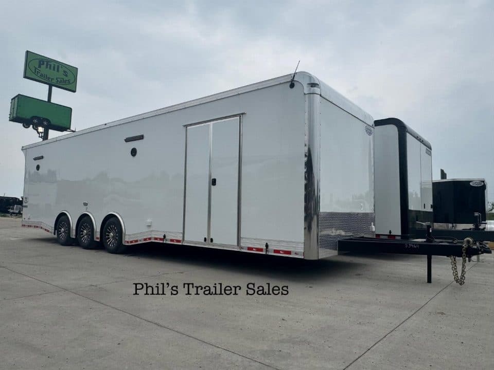 Continental Cargo 8.5X34 RACE TRAILER Car / Racing Trailer UPGRADED TO .080 EXTERIOR / SPREAD TORSION AXLES / REAR WING & MORE!