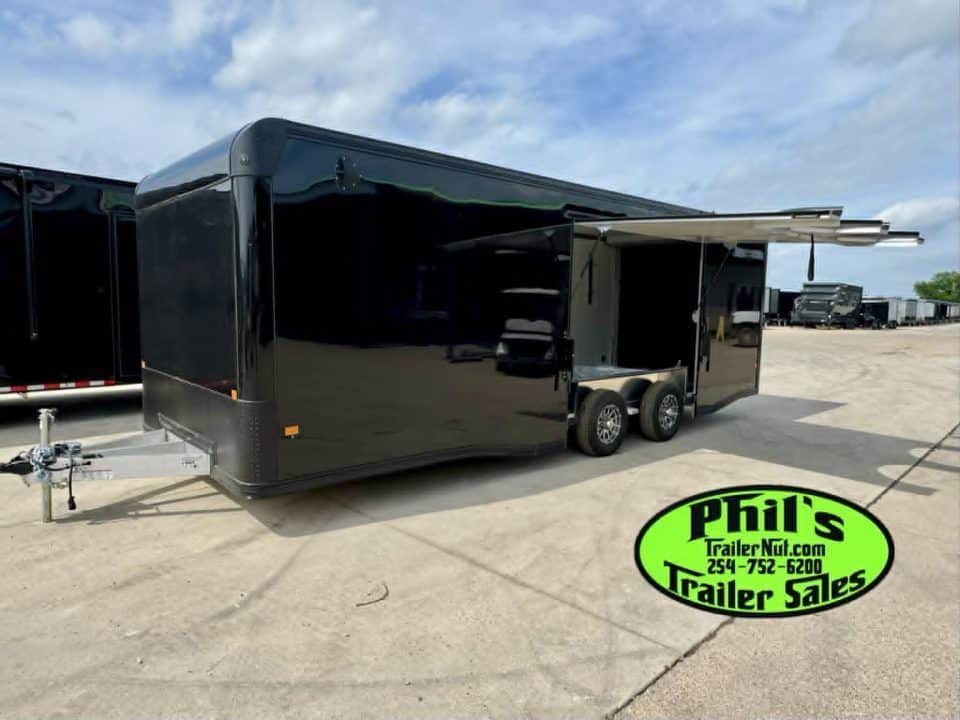 E-Z Hauler 24′ ALL ALUMINUM CAR HAULER LARGE ESCAPE DOOR FINISHED OUT Cargo / Enclosed Trailer