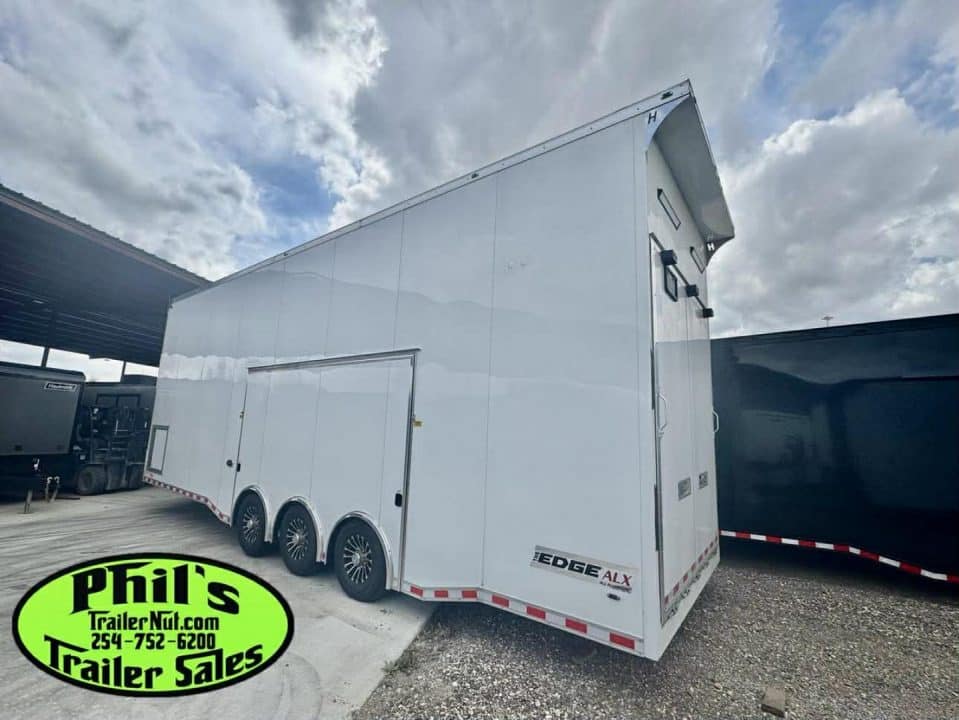 Haulmark NEW 85X32 ALUMINUM STACKER WITH ESCAPE DOOR ENCLOSED RACE TRAILER Car / Racing Trailer TWO CAR HAULER