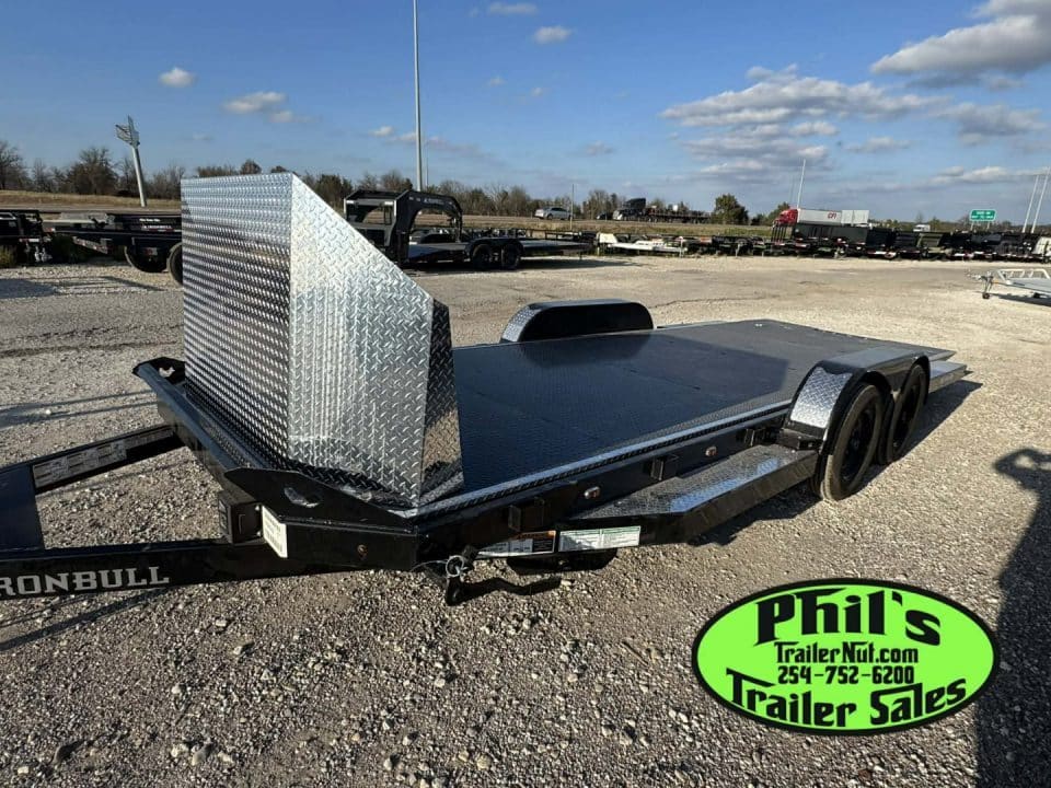 2026 Iron Bull 83X22 TILT TRAILER OPEN CAR HAULER STEEL DECK Equipment Trailer ROCK SHIELD