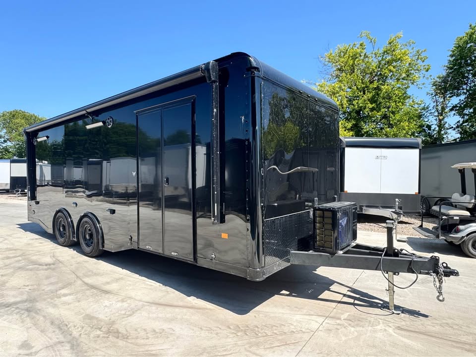 2025 USED Haulmark EDGE PRO RACE TRAILER MINI SPLIT & ELECTRIC AWNING – Trailers 8.5 x 24 – #USEDHM24BO