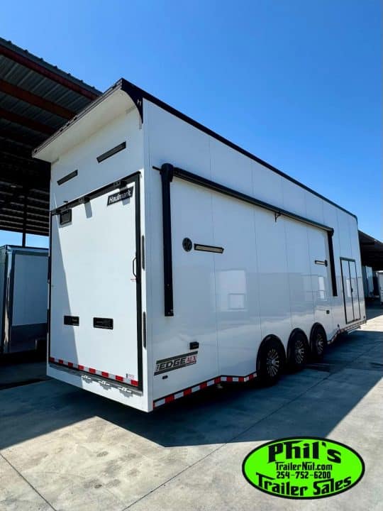 Haulmark NEW 85X32 ALUMINUM STACKER WITH ESCAPE DOOR ENCLOSED RACE TRAILER Car / Racing Trailer TWO CAR HAULER