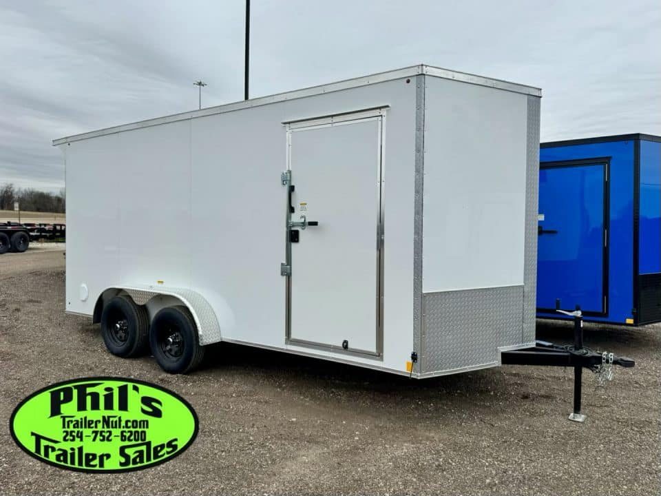 2026 7X14 REAR DOUBLE DOORS UPGRADED .080 EXTERIOR & REAR WING Cargo / Enclosed Trailer