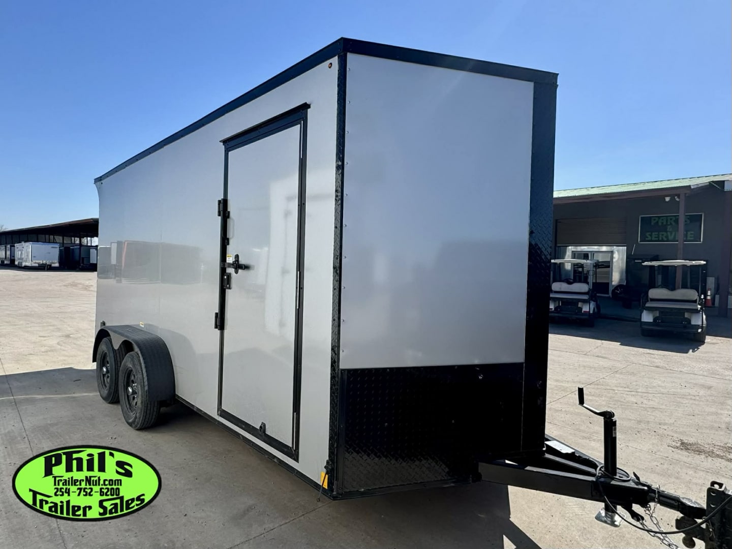 7X14 ENCLOSED TRAILER SCREWLESS .080 EXTERIOR, REAR WING & BLACKOUT PACKAGE!